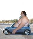 fat man in a mini