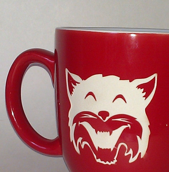 Geeks love LOLcatz and coffee. Combine them both with this etched mug